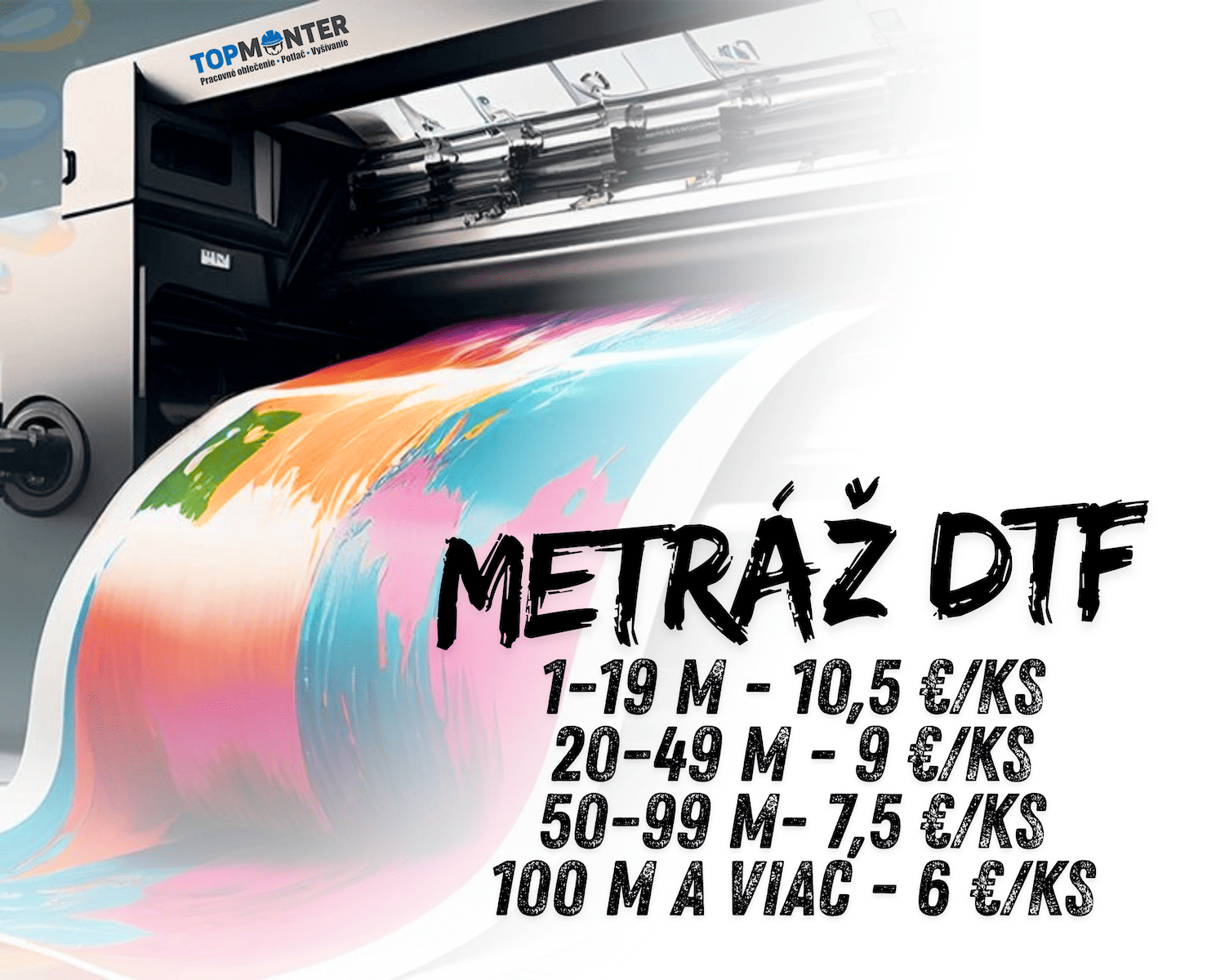 Metráž DTF cenník