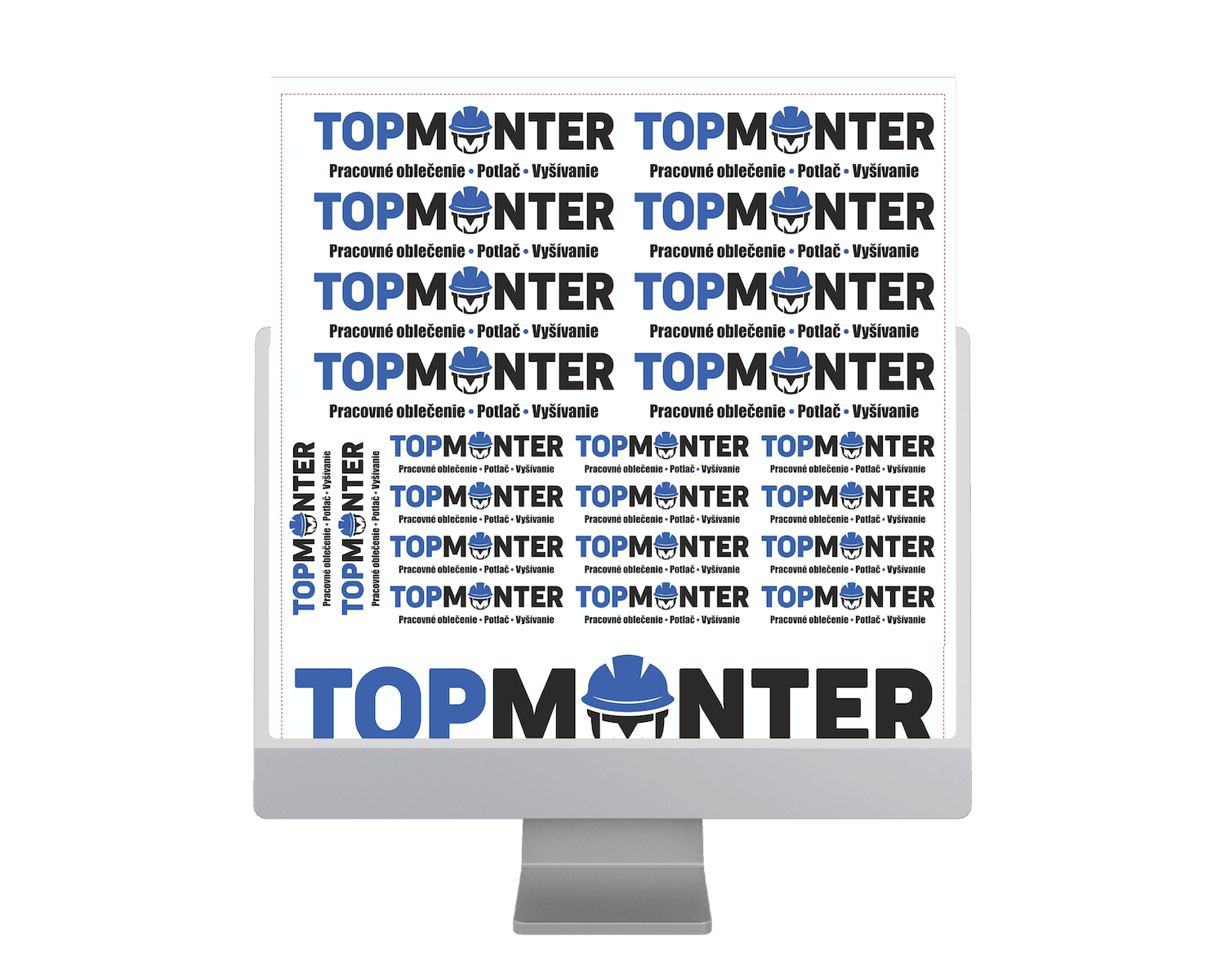 DTF transfery - ukážka na monitore