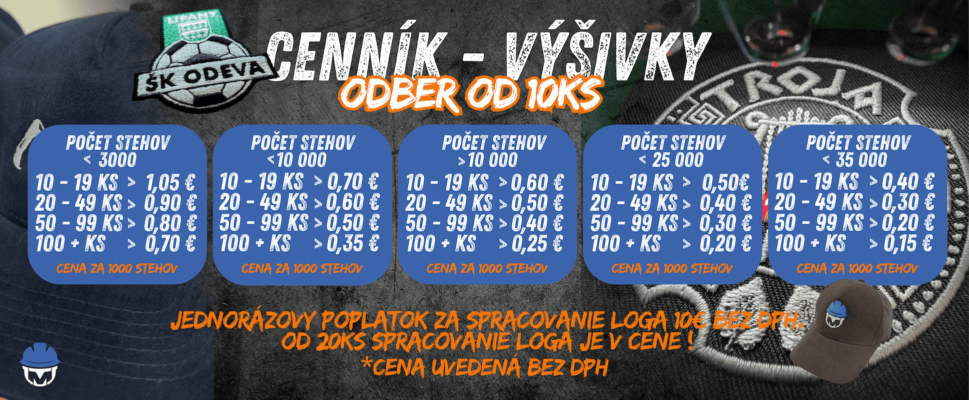 Cenník výšivky