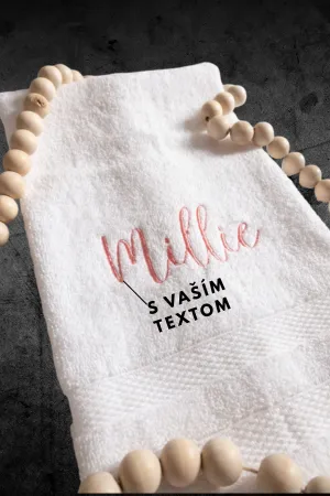 Uterák s výšivkou mena