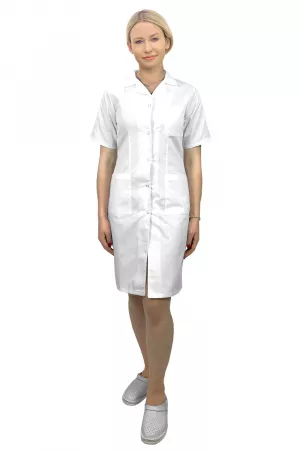 Zdravotnícky plášť biely krátky rukáv