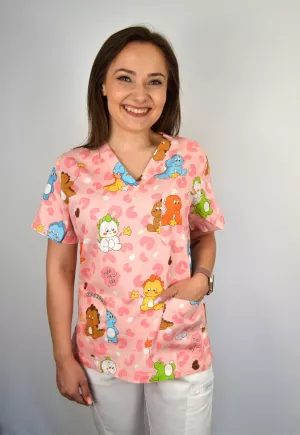 Zdravotnícka blúzka Unidress vzor dráčik (DINO)