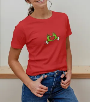 Dámske vianočné tričko s potlačou – LÁSKAvé ruky Pána Grincha