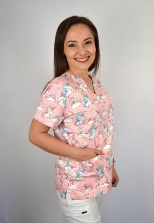 Zdravotnícka blúzka Unidress vzor jednorožec
