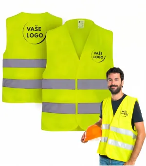 Reflexná vesta s vlastným logom vpredu aj na chrbte