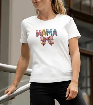 Dámske tričko s potlačou MAMA – 3 varianty dizajnu (písmo, mašľa, hviezdička)