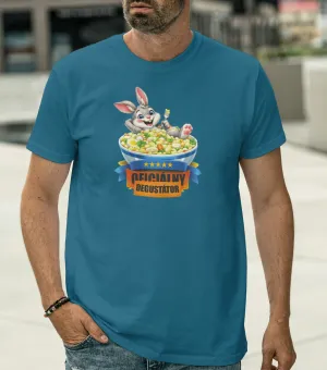 Zábavné pánske tričko s potlačou- Zajko degustátor