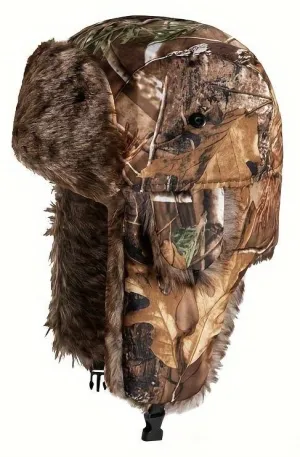 Zimná Čiapka/Ušianka - vzor kamufláž les